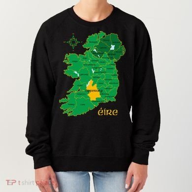 Tipperary Ireland County Map Eire Irish Travel Women's Sweatshirt