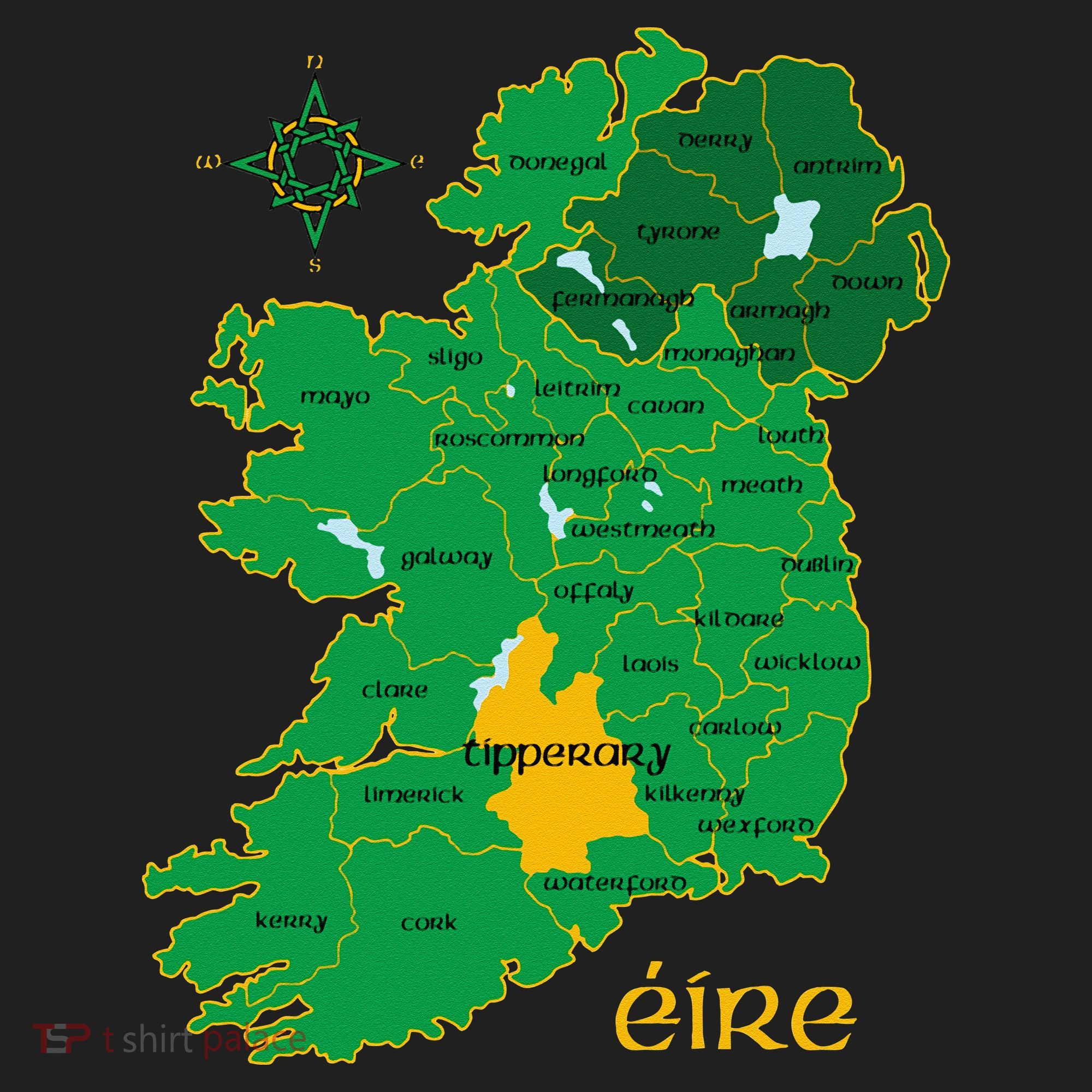 Tipperary Ireland County Map Eire Irish Travel Women's Sweatshirt