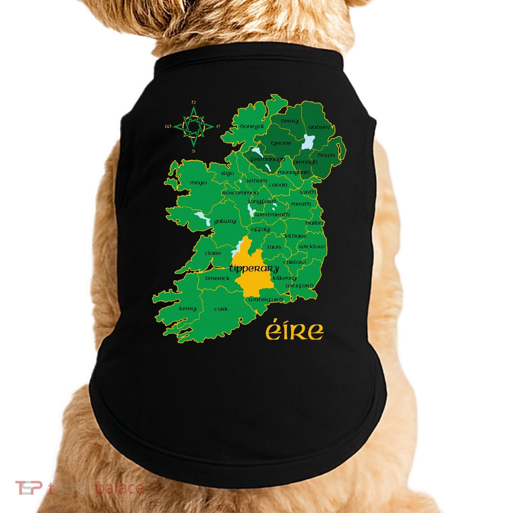 Tipperary Ireland County Map Eire Irish Travel Doggie Tank