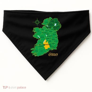 Tipperary Ireland County Map Eire Irish Travel USA-Made Doggie Bandana