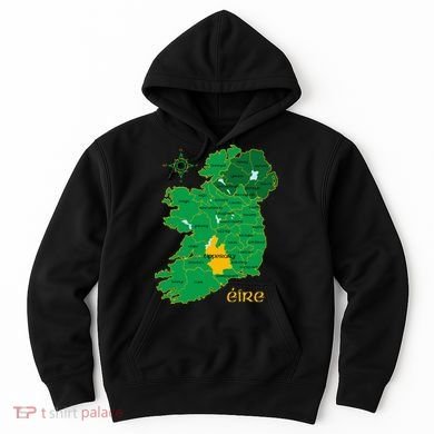 Tipperary Ireland County Map Eire Irish Travel Hoodie