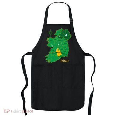 Tipperary Ireland County Map Eire Irish Travel Apron