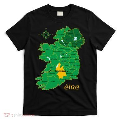 Tipperary Ireland County Map Eire Irish Travel T-Shirt