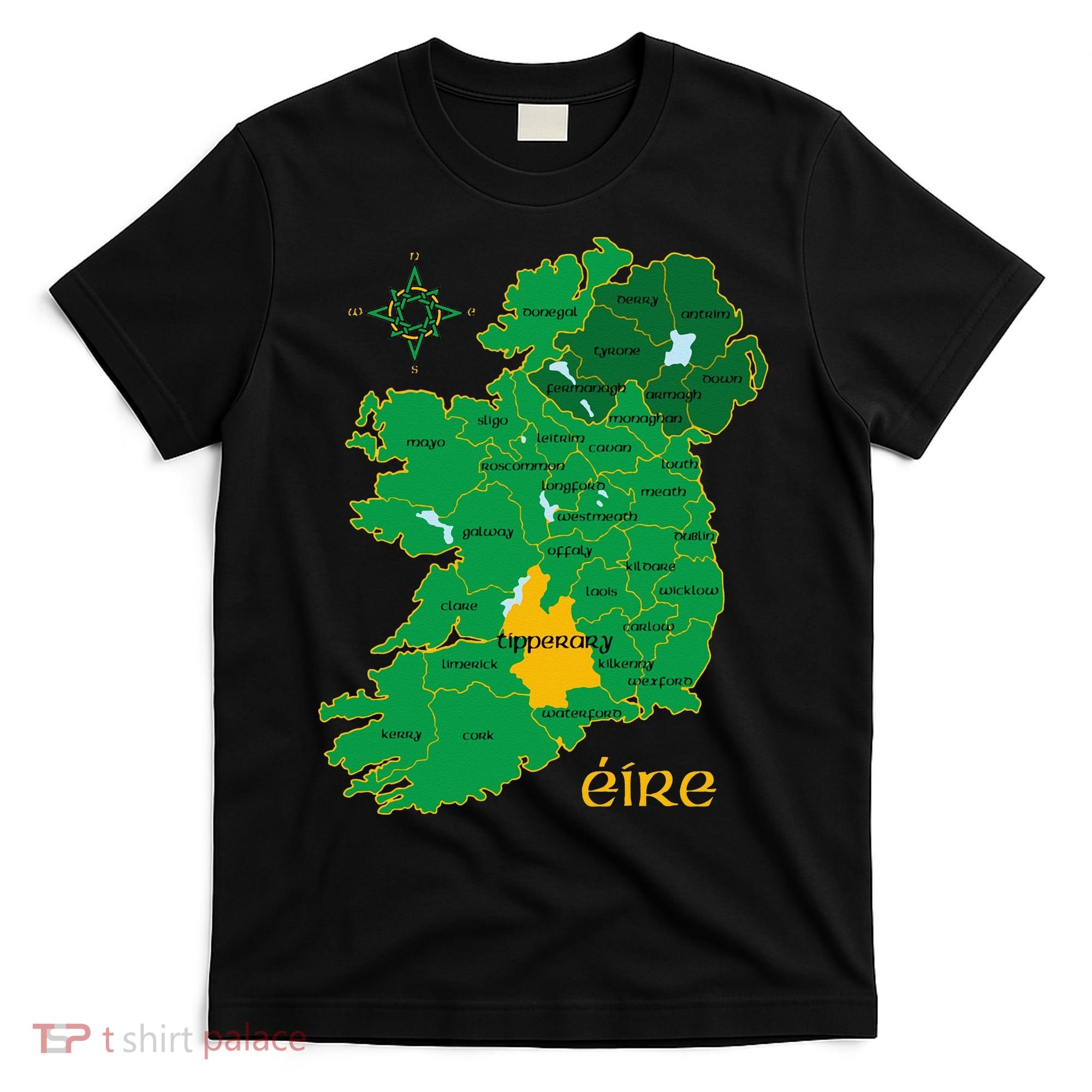 Tipperary Ireland County Map Eire Irish Travel T-Shirt