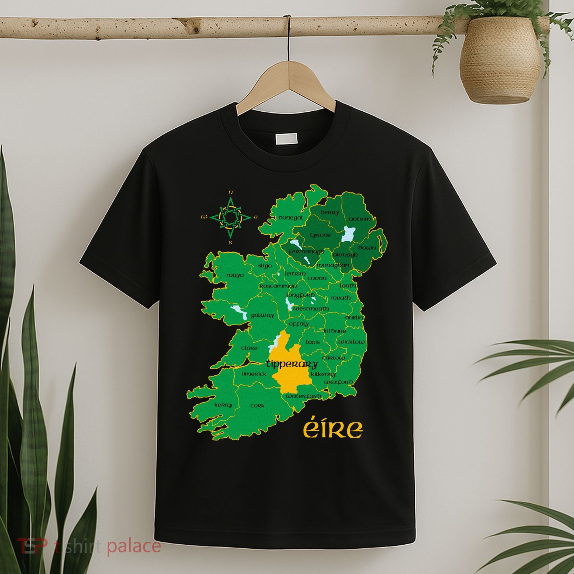 Tipperary Ireland County Map Eire Irish Travel T-Shirt
