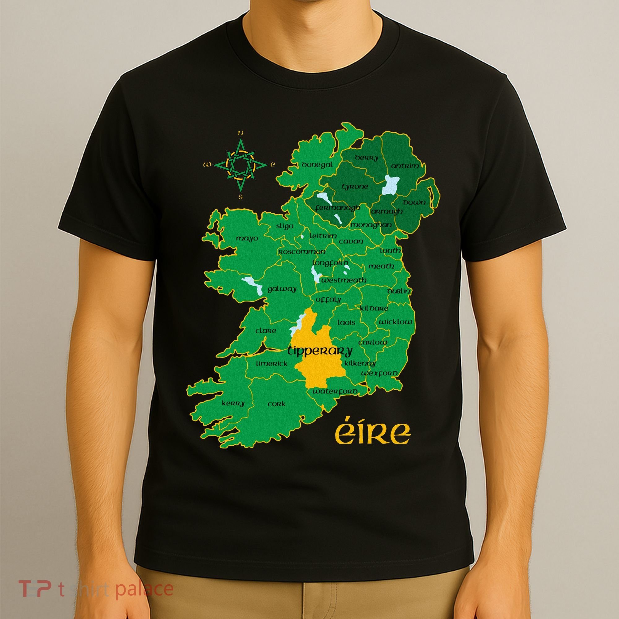 Tipperary Ireland County Map Eire Irish Travel T-Shirt
