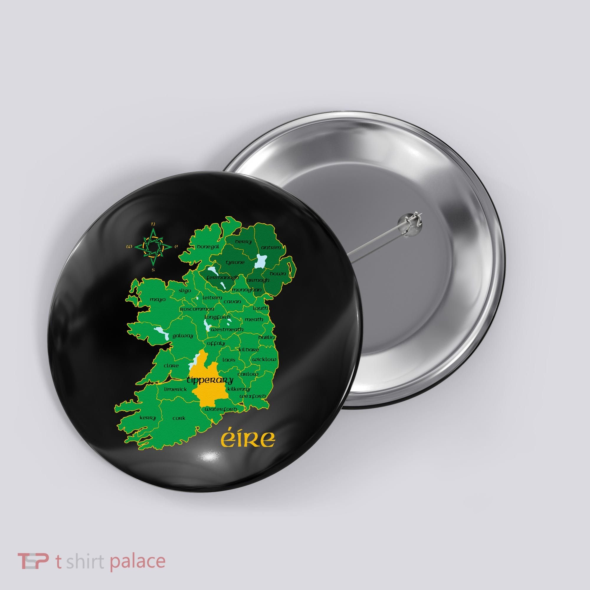 Tipperary Ireland County Map Eire Irish Travel Button