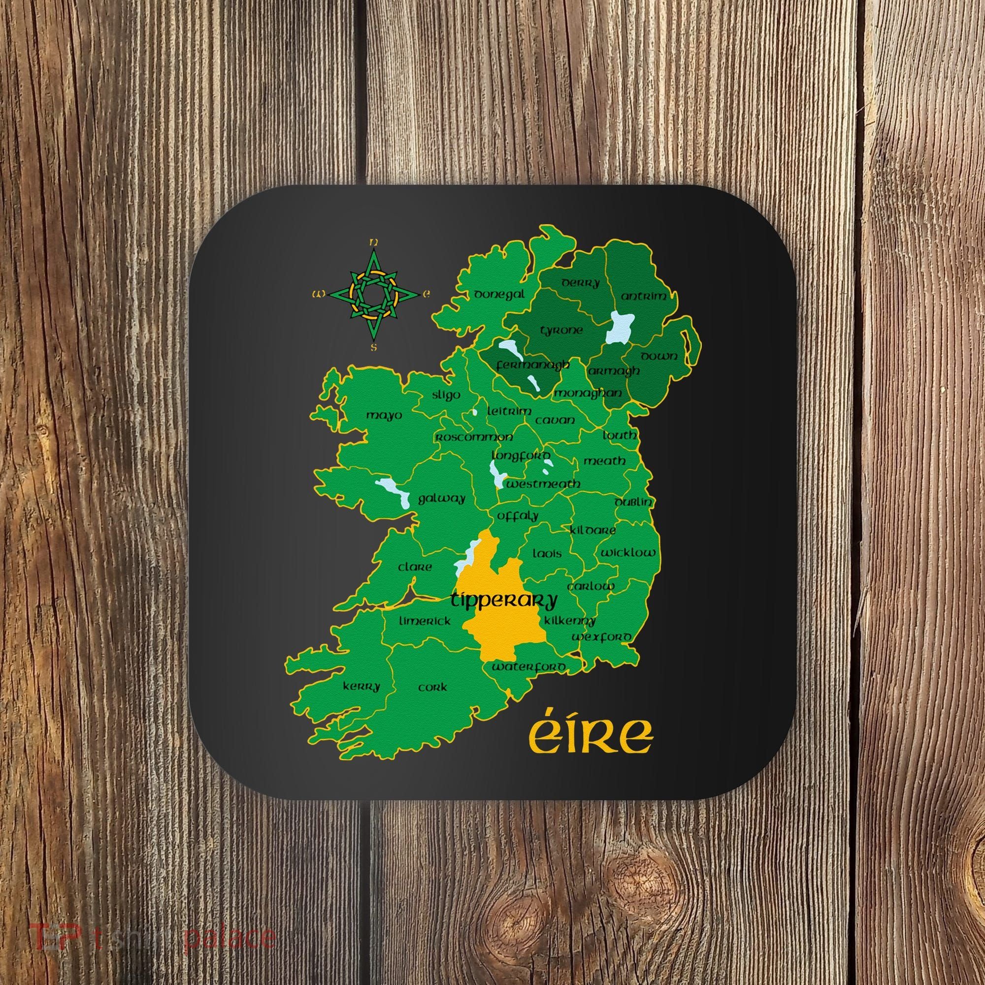 Tipperary Ireland County Map Eire Irish Travel Coaster