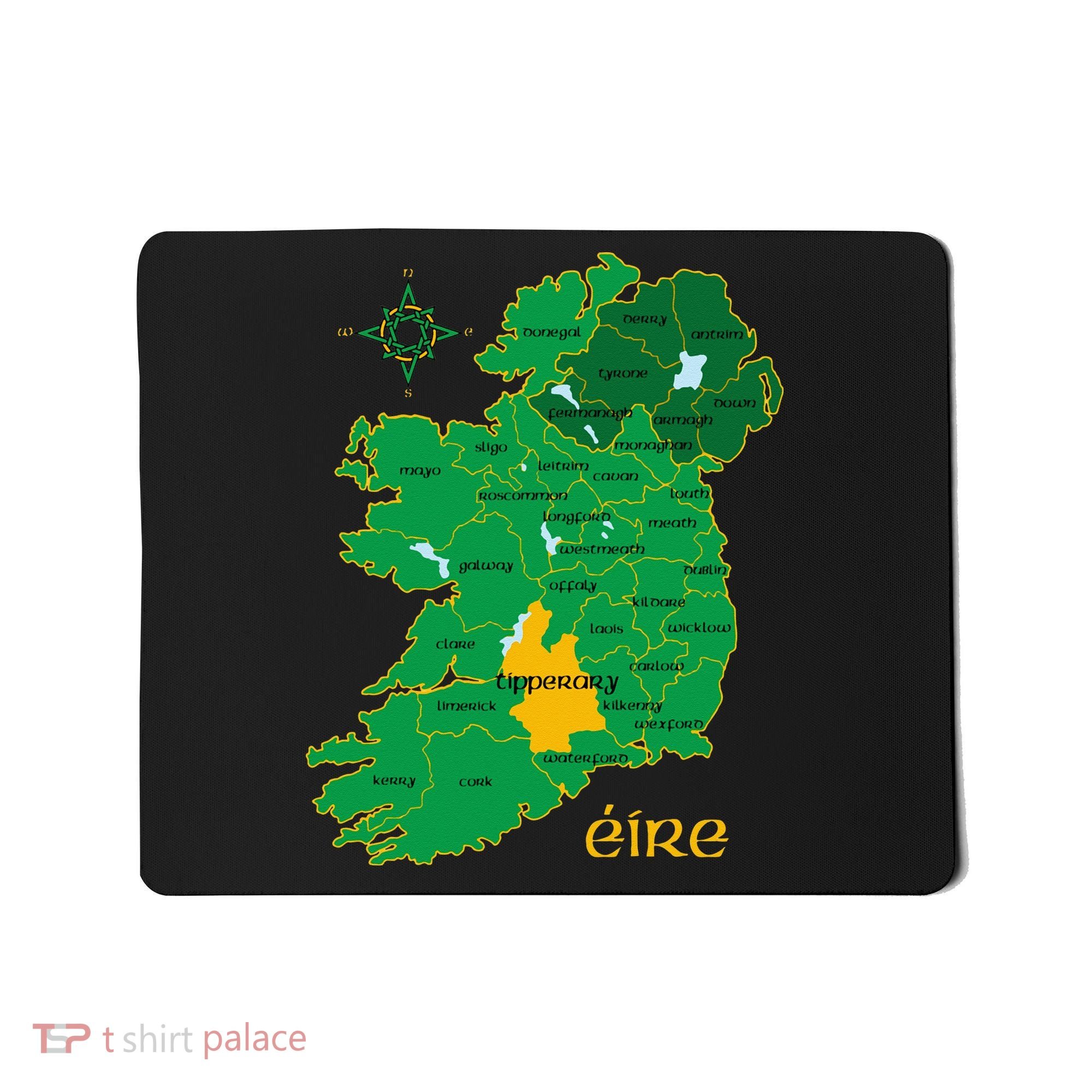 Tipperary Ireland County Map Eire Irish Travel Mousepad
