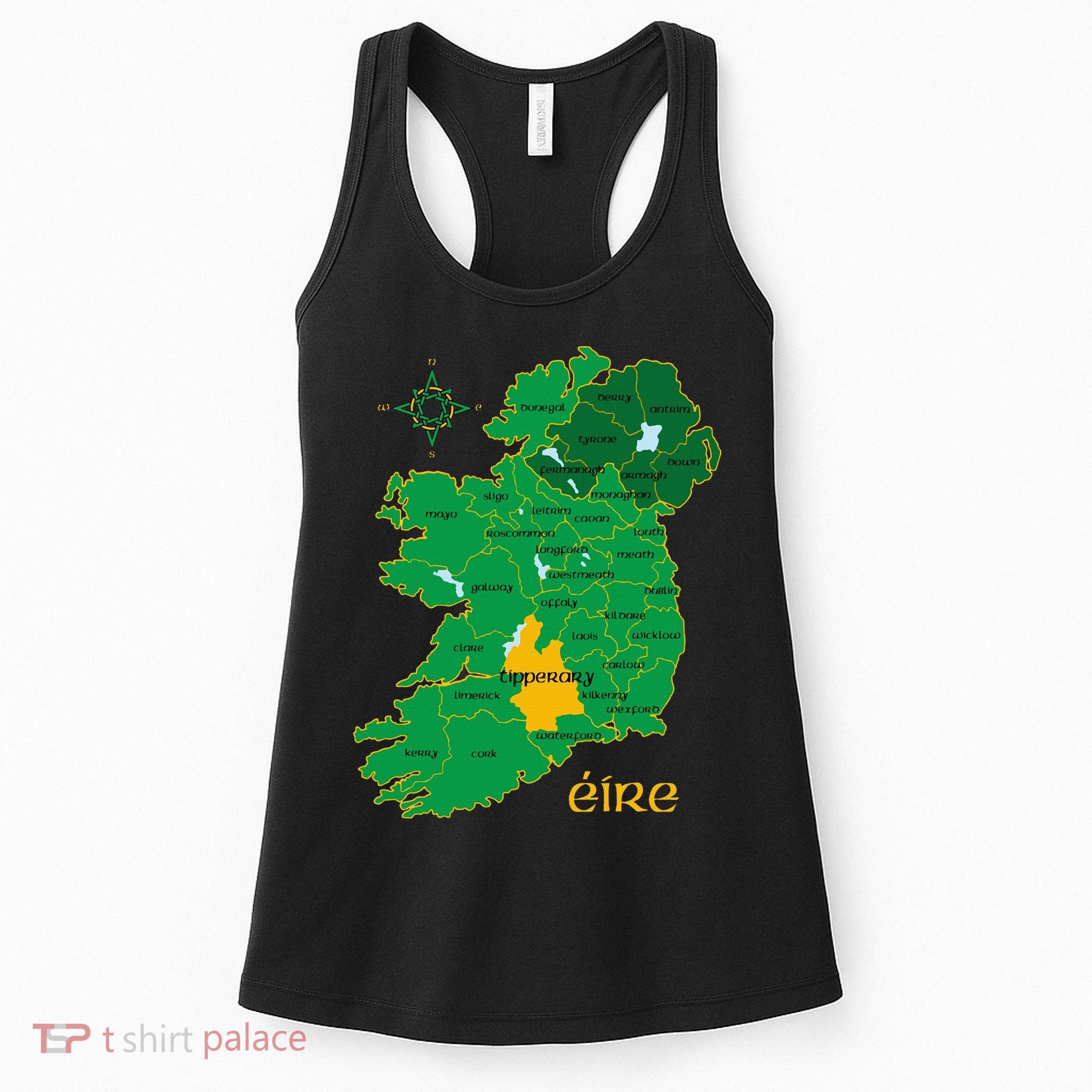 Tipperary Ireland County Map Eire Irish Travel Women's Tank Top