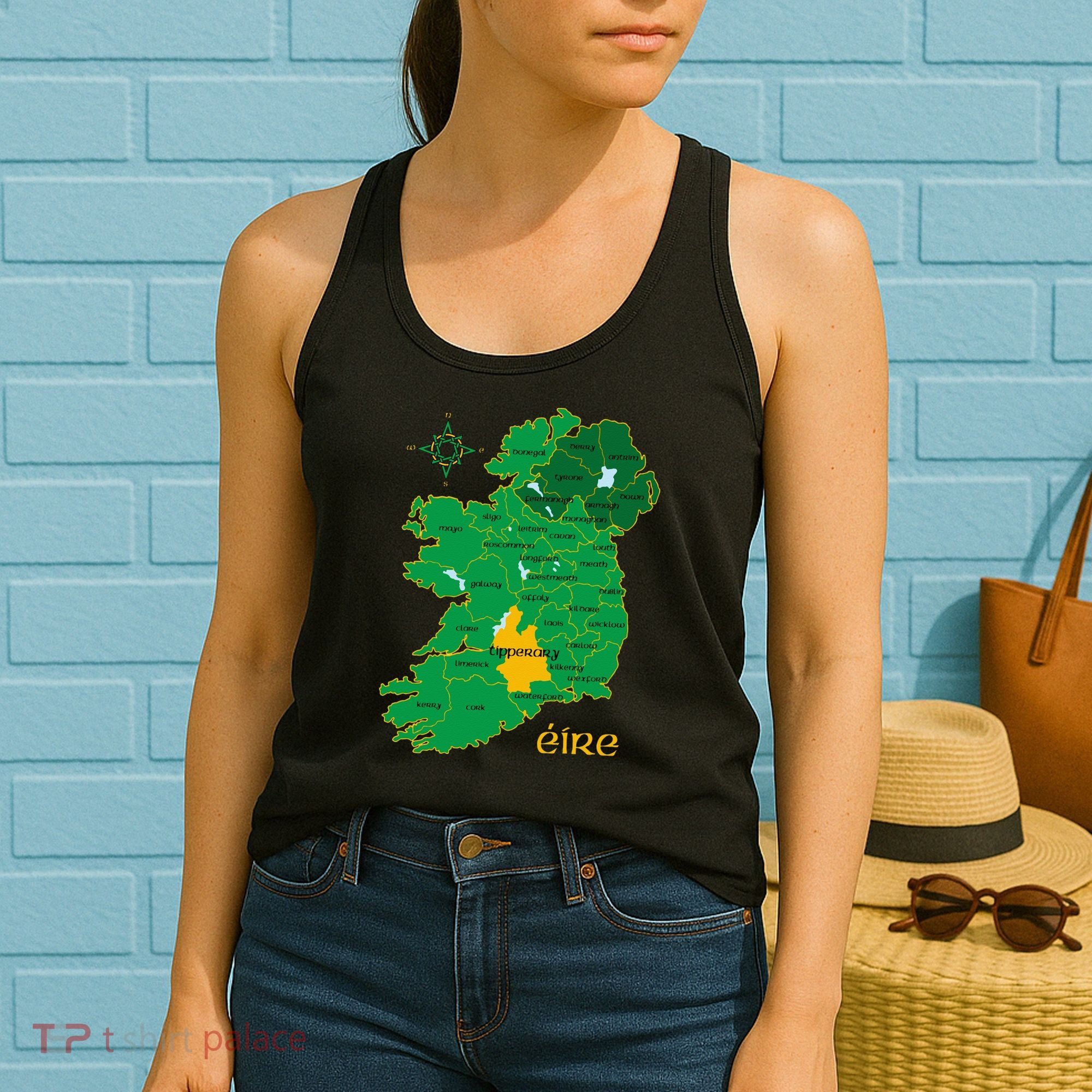 Tipperary Ireland County Map Eire Irish Travel Women's Tank Top