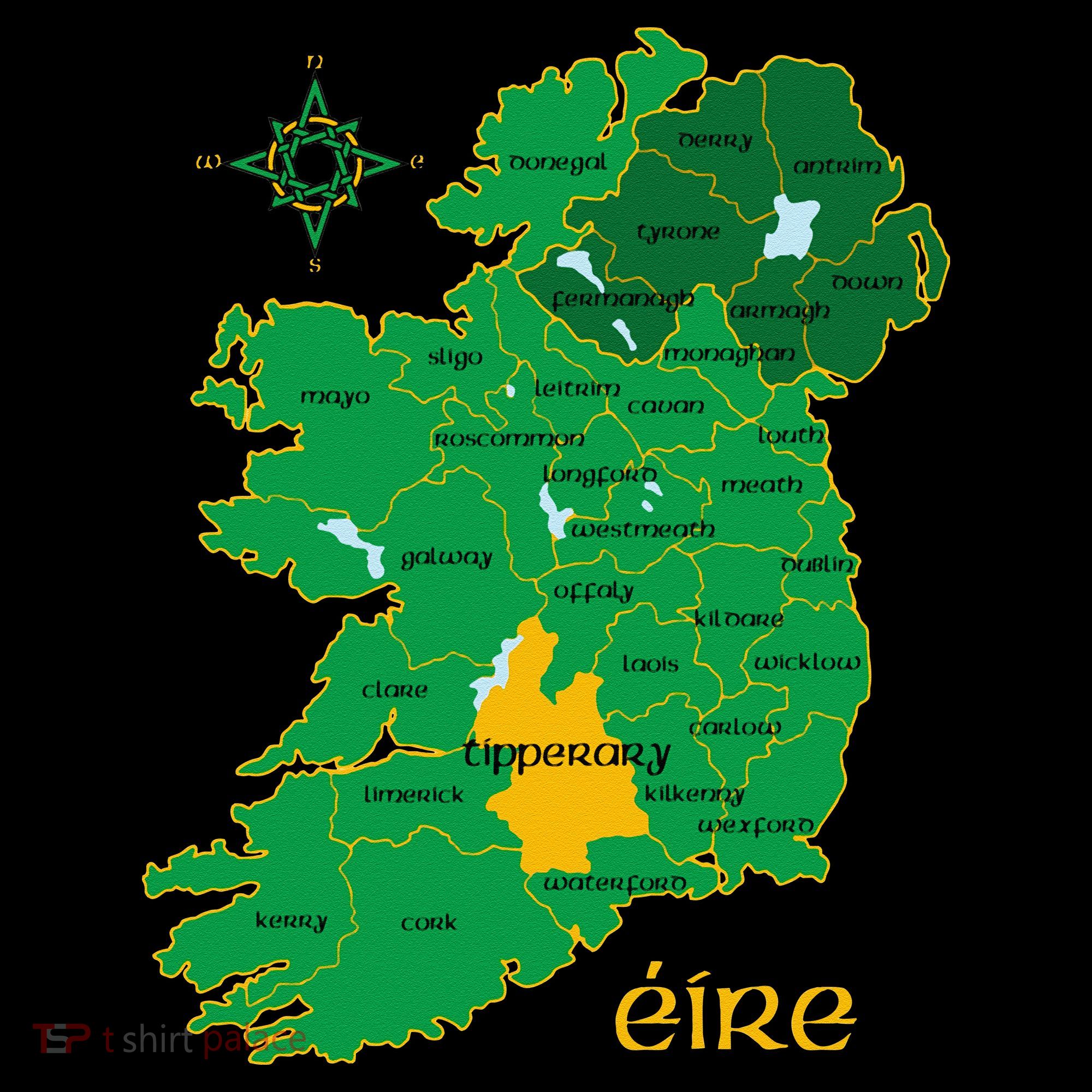 Tipperary Ireland County Map Eire Irish Travel Women's Tank Top