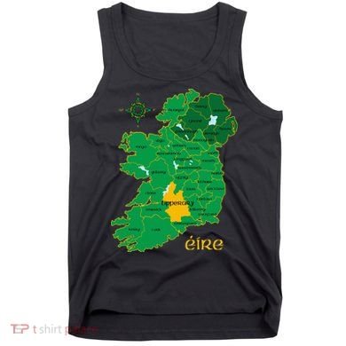 Tipperary Ireland County Map Eire Irish Travel Tank Top