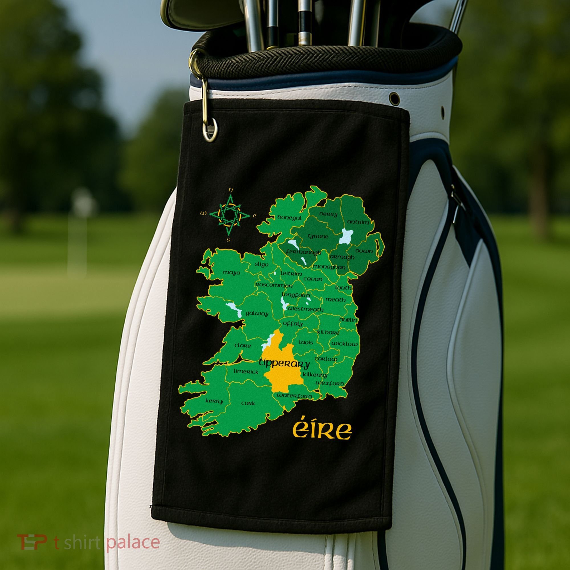 Tipperary Ireland County Map Eire Irish Travel Golf Towel