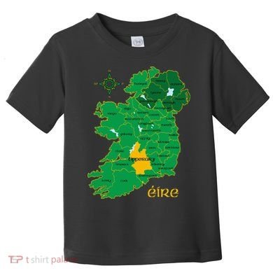 Tipperary Ireland County Map Eire Irish Travel Toddler T-Shirt