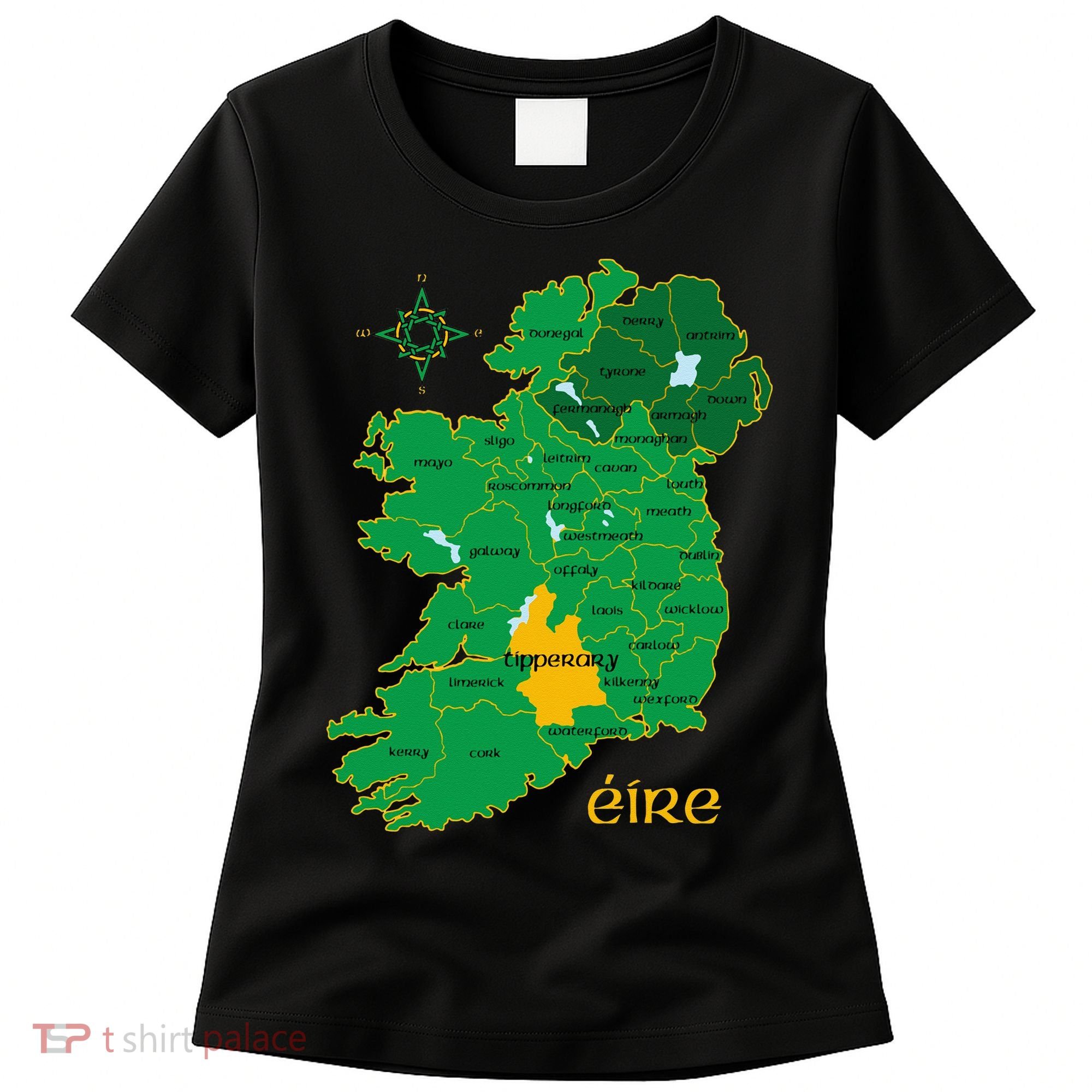 Tipperary Ireland County Map Eire Irish Travel Women's T-Shirt