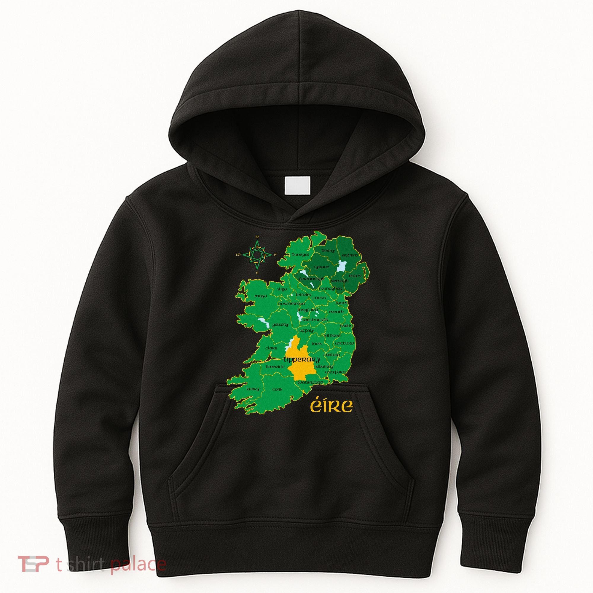 Tipperary Ireland County Map Eire Irish Travel Kids Hoodie