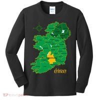 Tipperary Ireland County Map Eire Irish Travel Kids Long Sleeve Shirt thumb 0