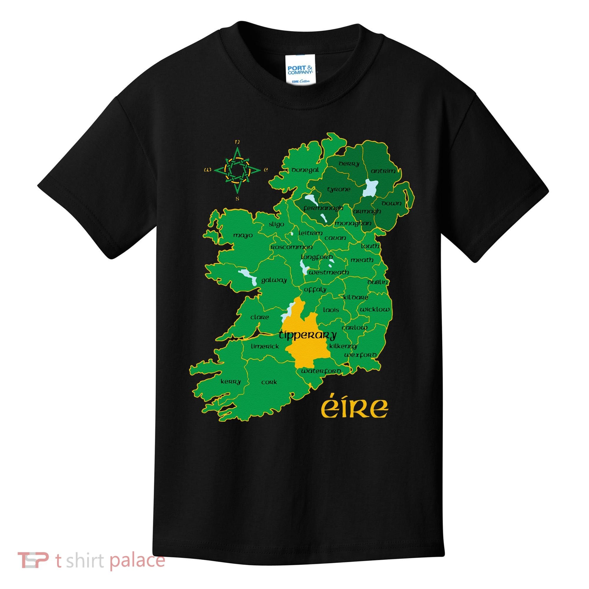 Tipperary Ireland County Map Eire Irish Travel Kids T-Shirt