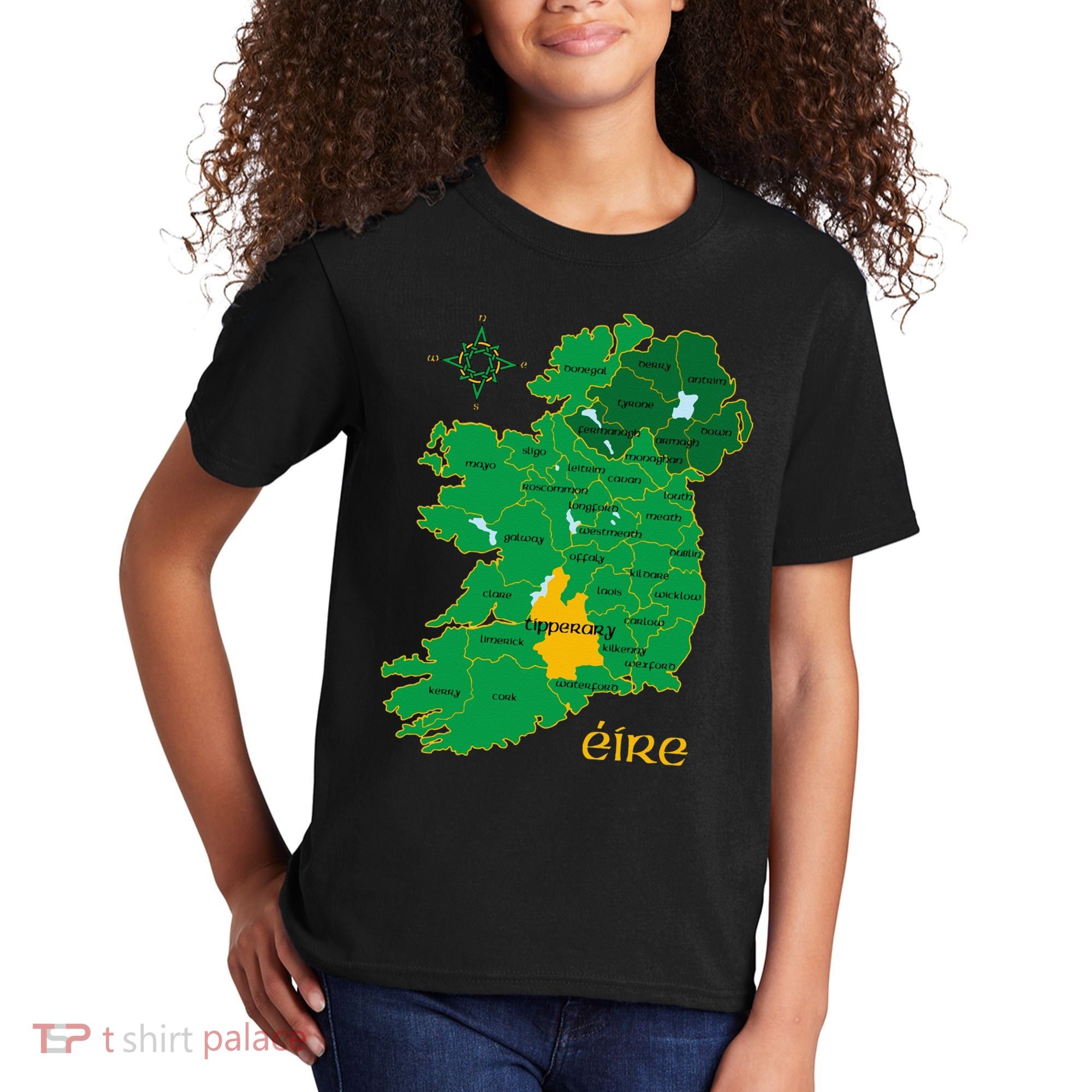 Tipperary Ireland County Map Eire Irish Travel Kids T-Shirt