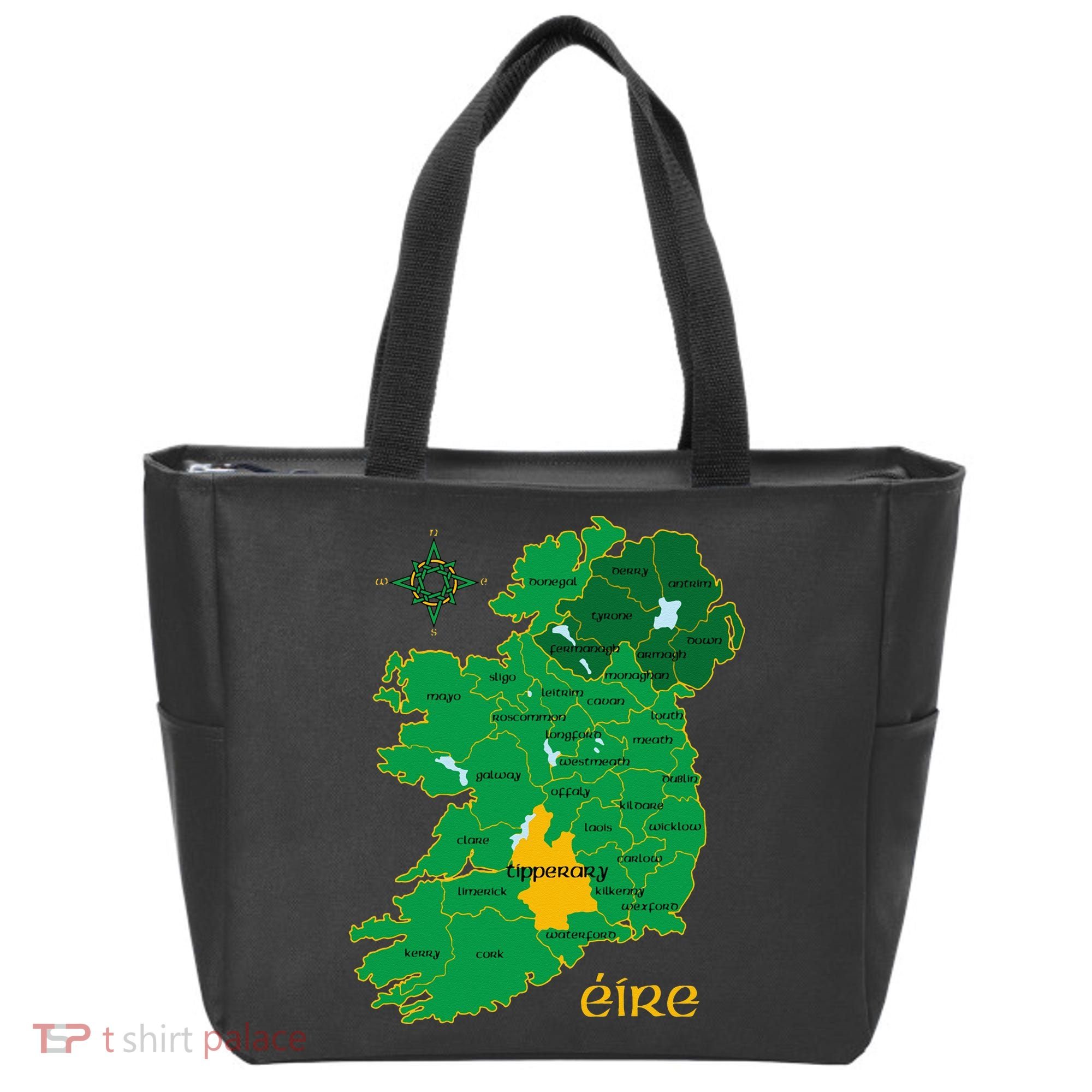 Tipperary Ireland County Map Eire Irish Travel Tote Bag