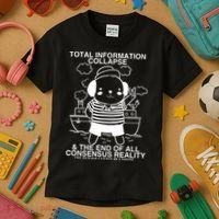 Total Information Collapse & The End Of All Consensus Reality Kids T-Shirt thumb 3