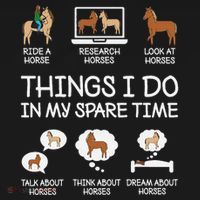 Things I Do In My Spare Time Funny Horse Lovers Women's Hoodie thumb 2