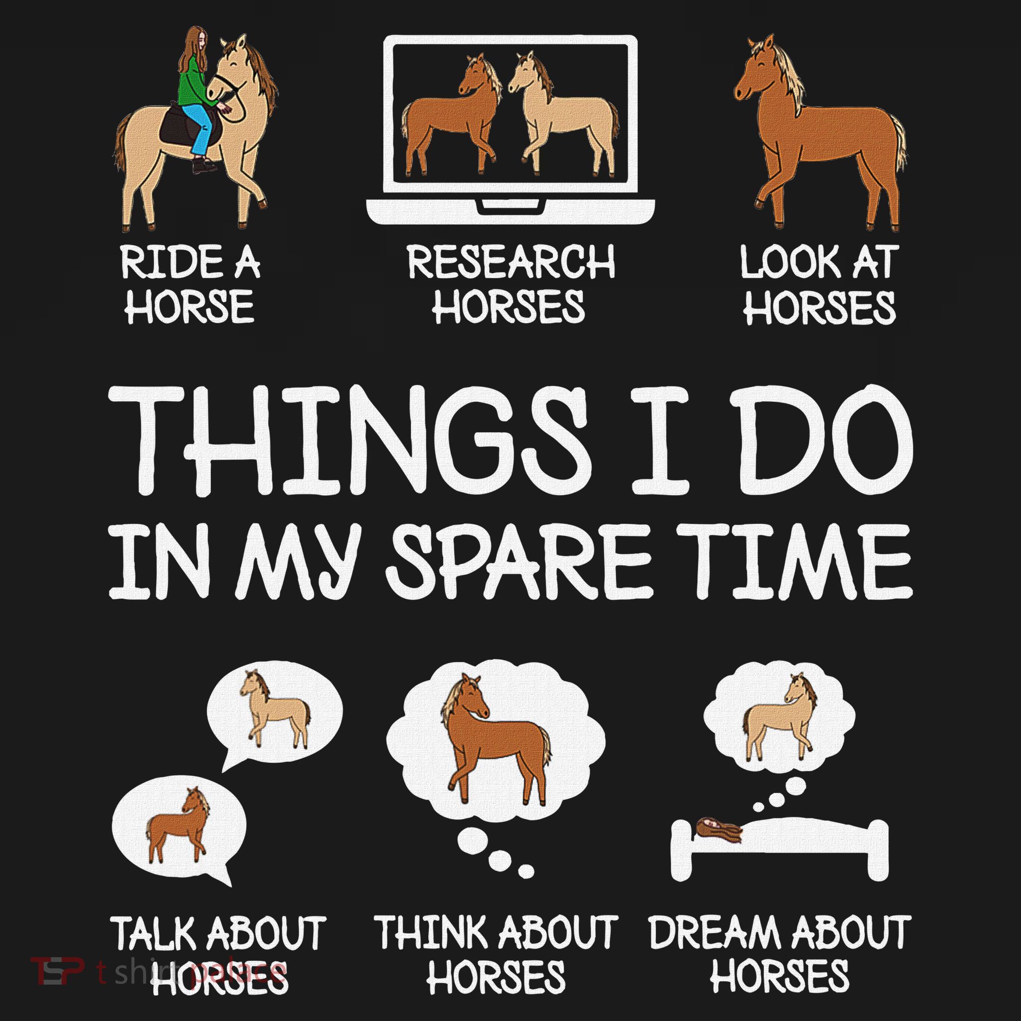 Things I Do In My Spare Time Funny Horse Lovers Women's Hoodie