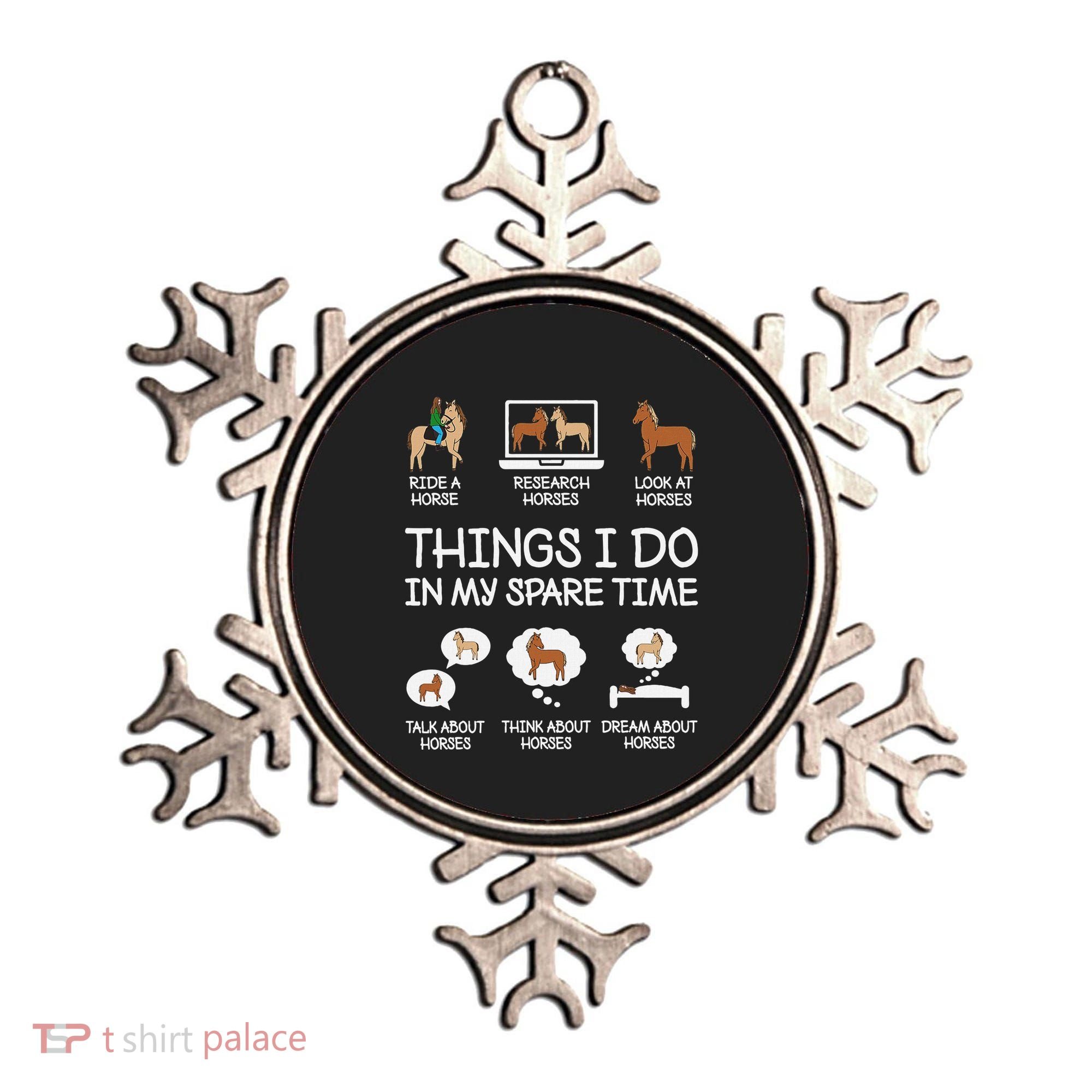 Things I Do In My Spare Time Funny Horse Lovers Ornament
