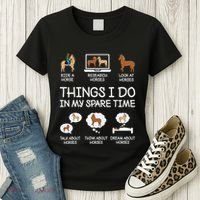 Things I Do In My Spare Time Funny Horse Lovers Women's T-Shirt thumb 3