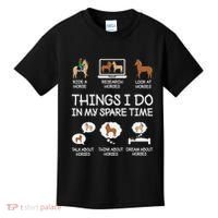 Things I Do In My Spare Time Funny Horse Lovers Kids T-Shirt thumb 0