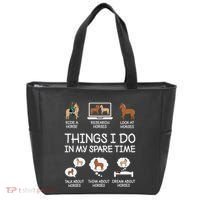 Things I Do In My Spare Time Funny Horse Lovers Tote Bag thumb 0