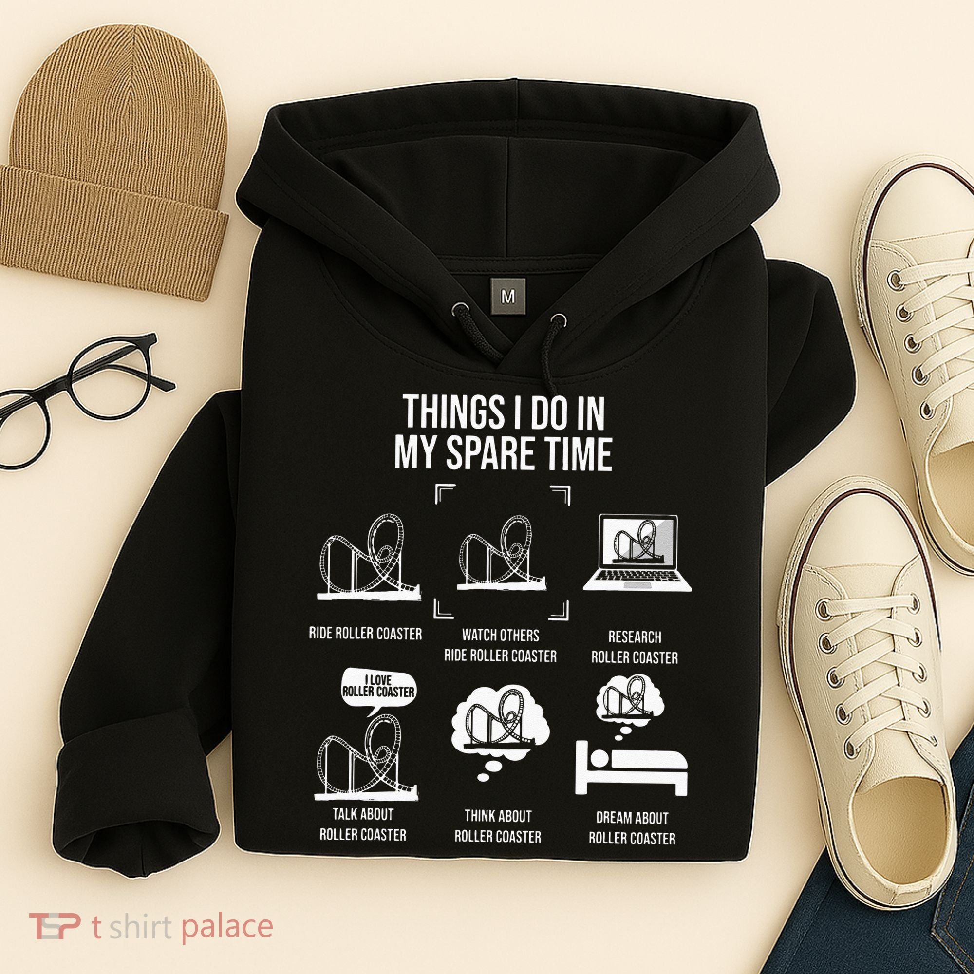 Things I Do In My Spare Time Rollercoaster Theme Park Hoodie