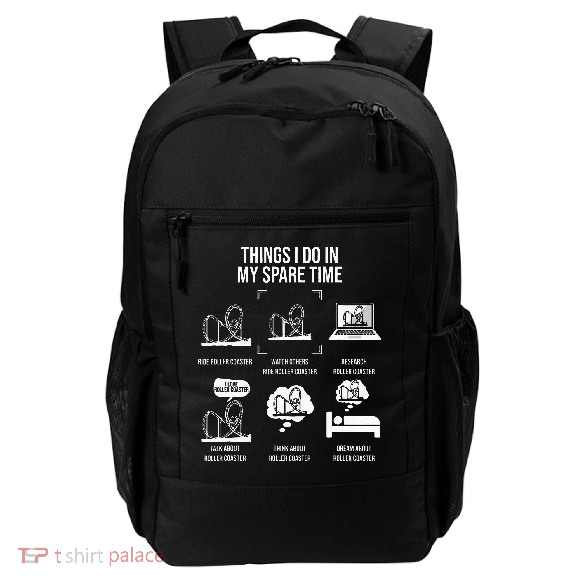 Things I Do In My Spare Time Rollercoaster Theme Park Backpack