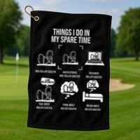 Things I Do In My Spare Time Rollercoaster Theme Park Golf Towel thumb 1