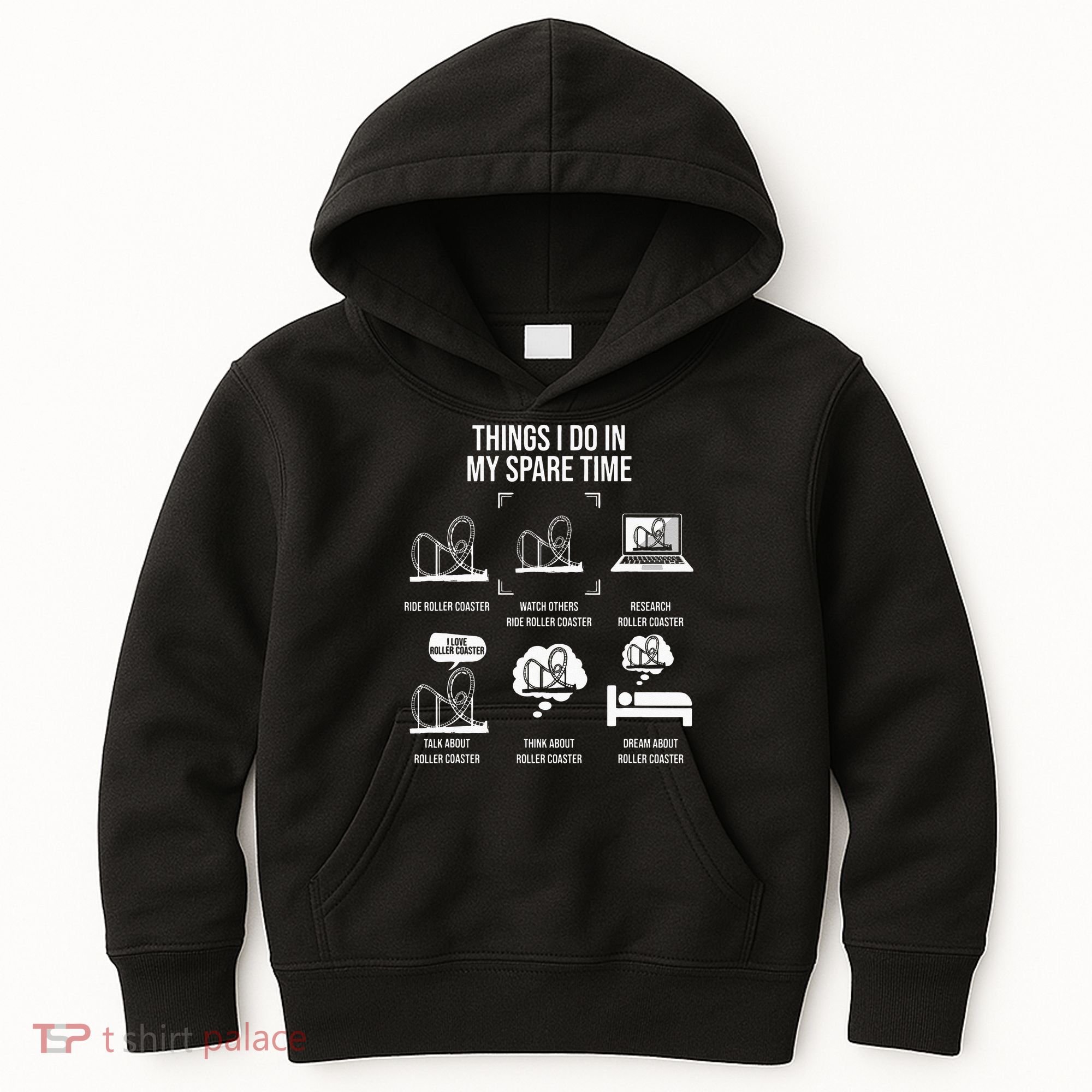 Things I Do In My Spare Time Rollercoaster Theme Park Kids Hoodie