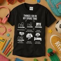 Things I Do In My Spare Time Rollercoaster Theme Park Kids T-Shirt thumb 3