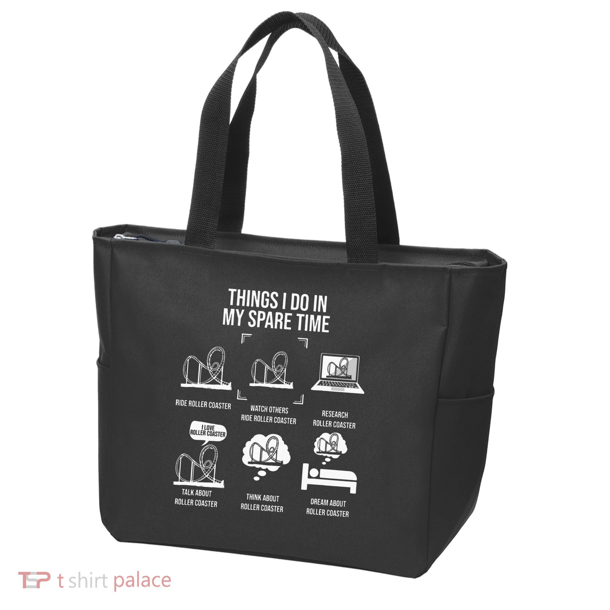 Things I Do In My Spare Time Rollercoaster Theme Park Tote Bag