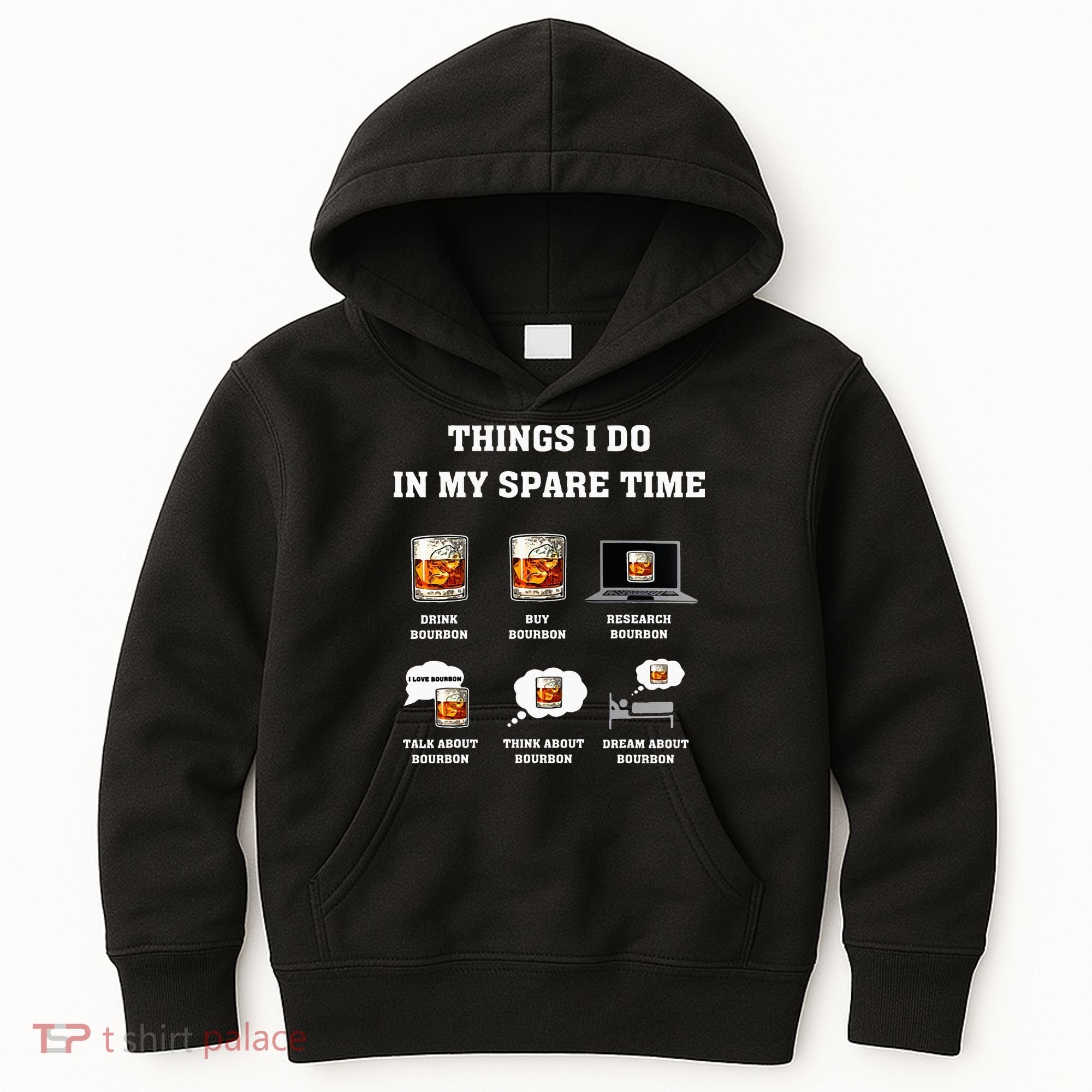 Things I Do In My Spare Time Drink Bourbon Whiskey Kids Hoodie
