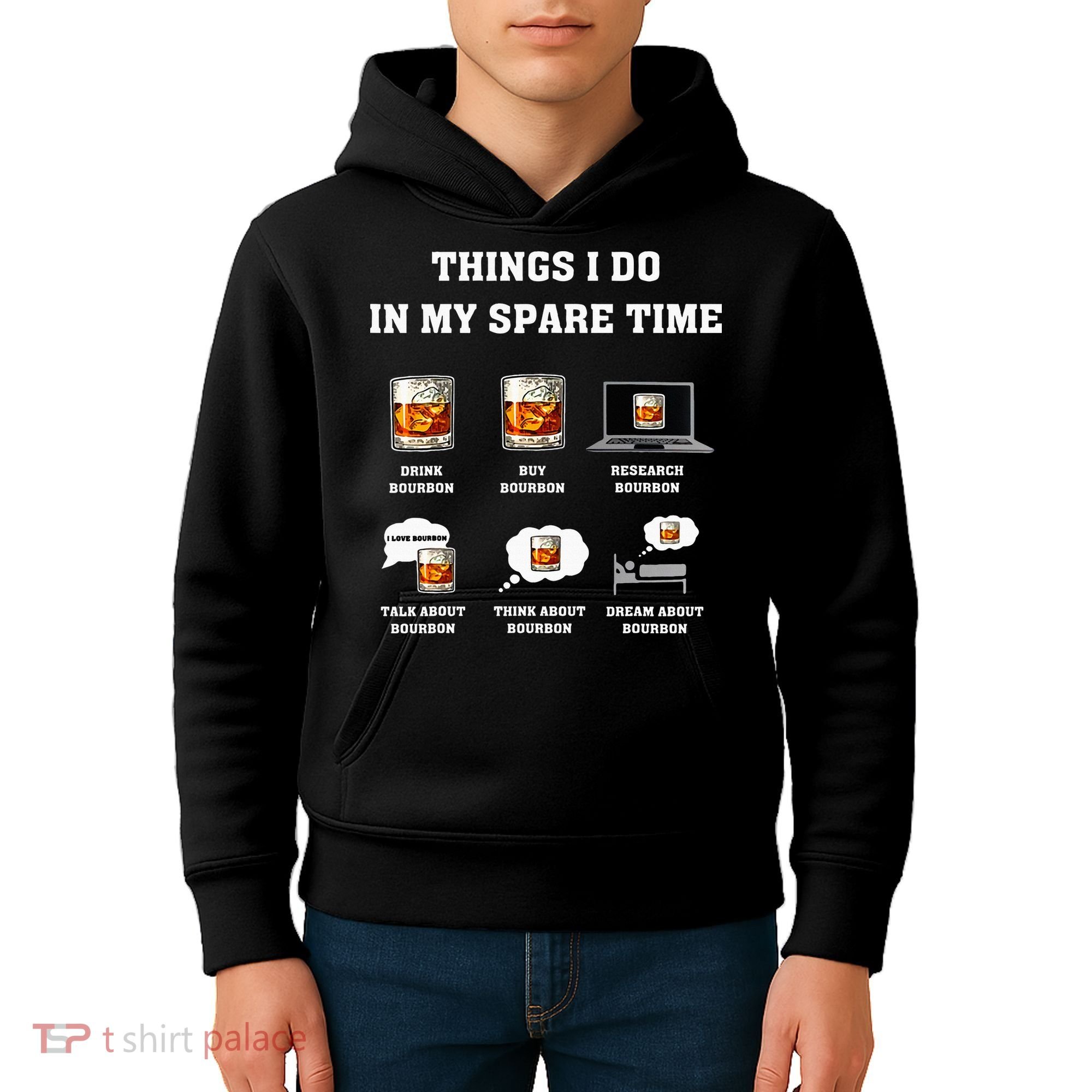 Things I Do In My Spare Time Drink Bourbon Whiskey Kids Hoodie