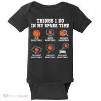Things I Do My Spare Time Basketball Gift For Sports Fan Baby Bodysuit thumb 0