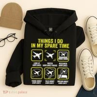 Things I Do In My Spare Time Airplanes Aviation Pilot Hoodie thumb 4