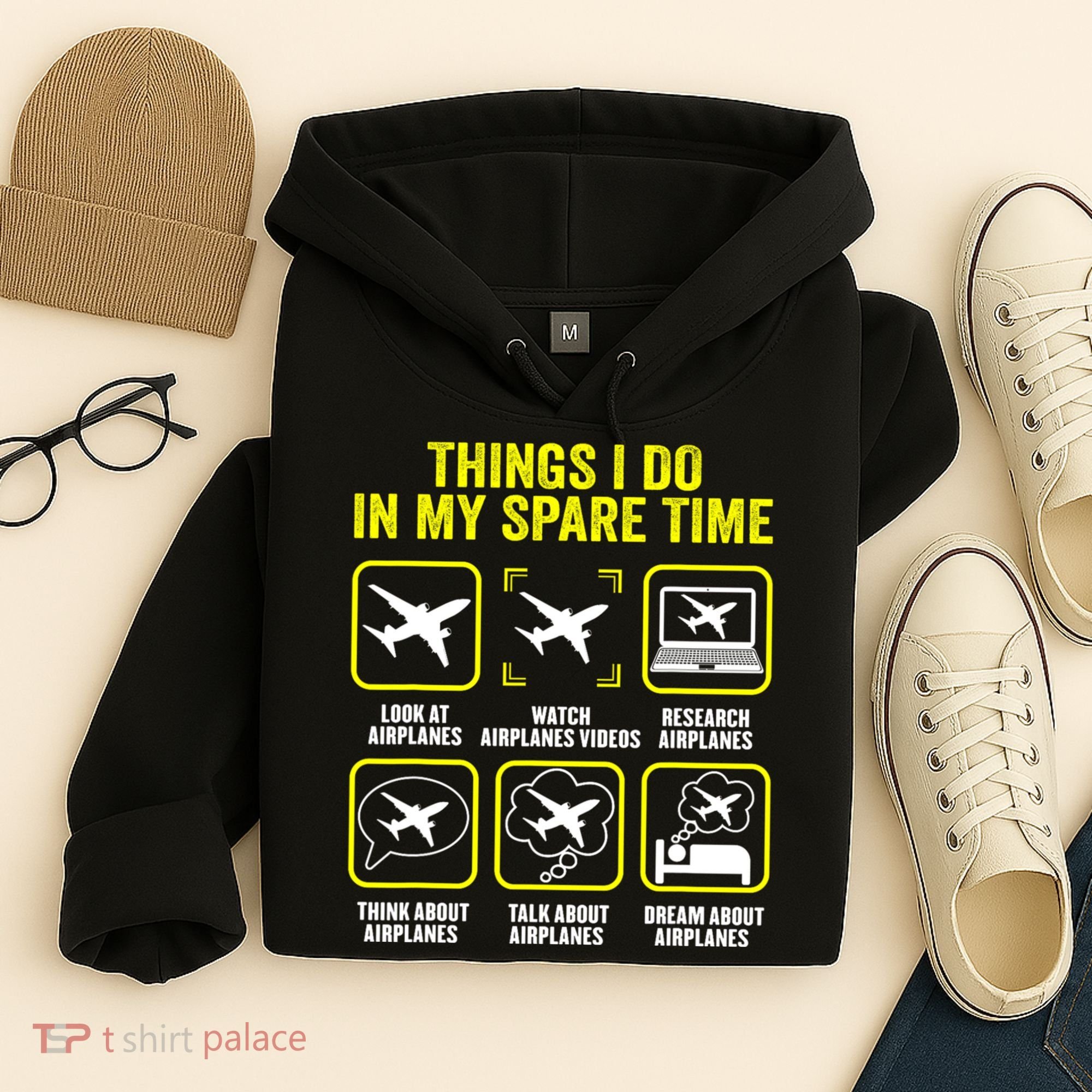 Things I Do In My Spare Time Airplanes Aviation Pilot Hoodie