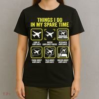 Things I Do In My Spare Time Airplanes Aviation Pilot T-Shirt thumb 4