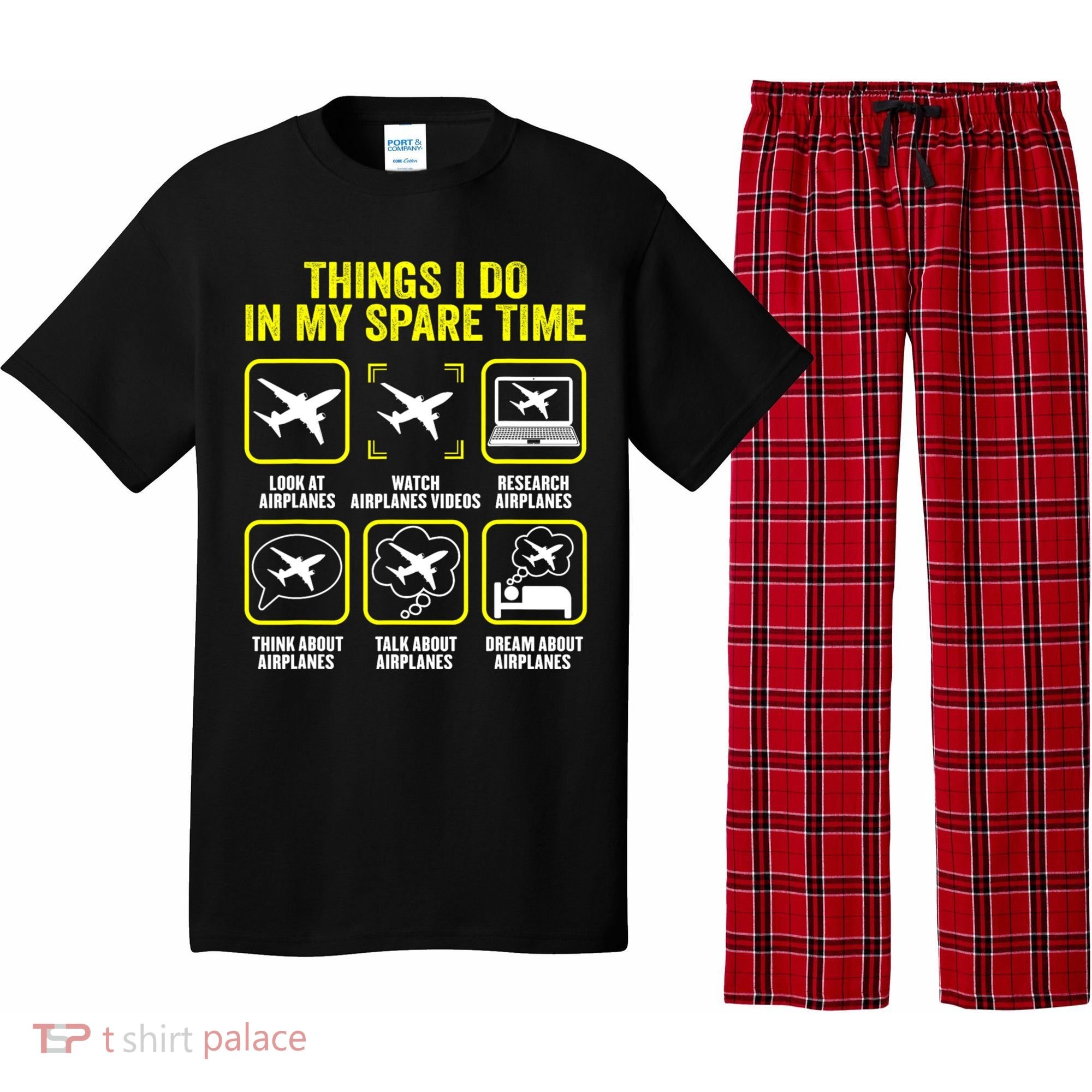Things I Do In My Spare Time Airplanes Aviation Pilot Pajama Set