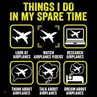 Things I Do In My Spare Time Airplanes Aviation Pilot Women's Hoodie thumb 2