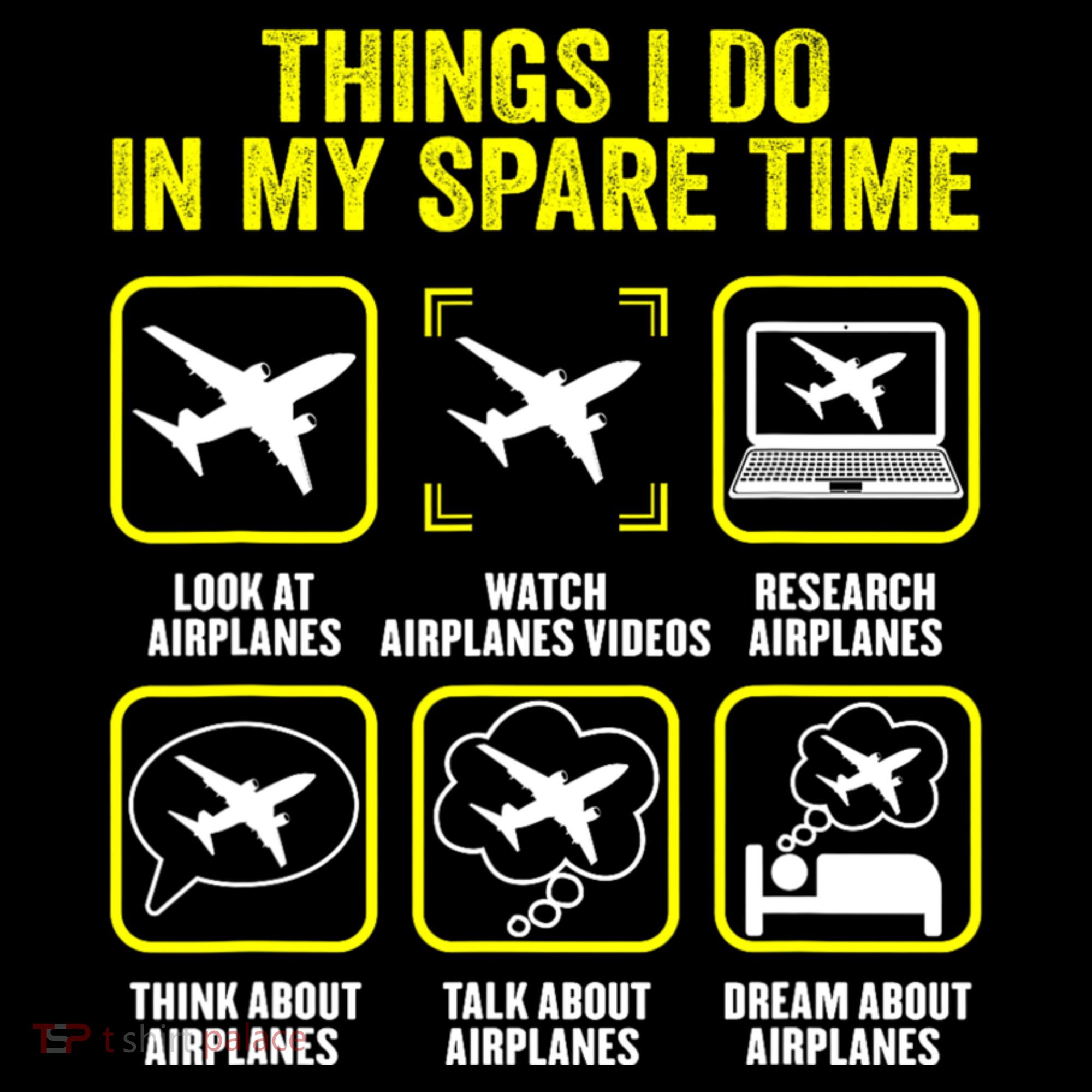 Things I Do In My Spare Time Airplanes Aviation Pilot Women's Hoodie