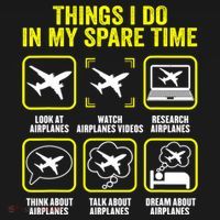 Things I Do In My Spare Time Airplanes Aviation Pilot Women's Tank Top thumb 5