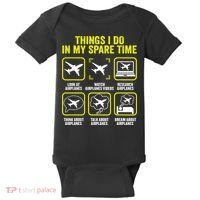 Things I Do In My Spare Time Airplanes Aviation Pilot Baby Bodysuit thumb 0