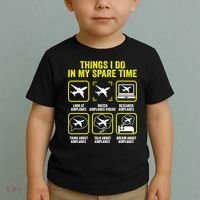 Things I Do In My Spare Time Airplanes Aviation Pilot Toddler T-Shirt thumb 2